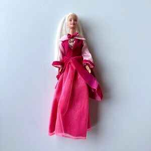 Vintage Mattel Barbie Doll 1998 Princess Ball Gown Blonde Hair Blue Eyes Pink